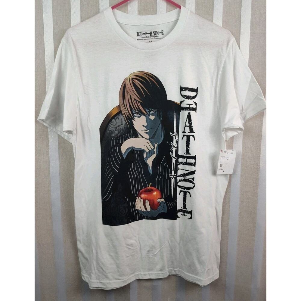 Death Note Light Yagami White T-shirt Mens Medium Anime Horror Shonen Jump NWT